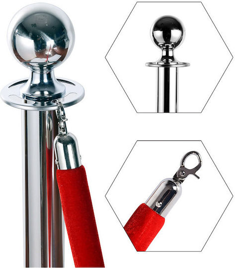 HomCom Κολωνάκι Δαπέδου Κόκκινο 2τμχ 1.5m E11-002SR