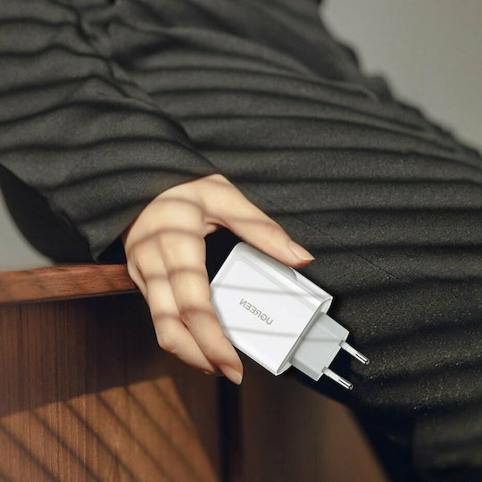 Ugreen Ladegerät ohne Kabel mit USB-A Anschluss und USB-C Anschluss 36W Schnellaufladung 4.0 Weißs (CD170)