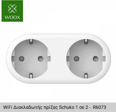 Woox Smart T-förmiger Wandstecker 2 Steckdosen ohne Kabel Weiß