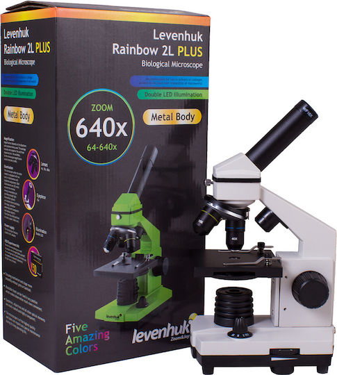 Levenhuk Rainbow 2L Plus Biological Educational Monocular Microscope 640x Moonstone