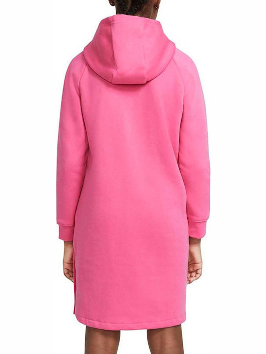 Nike Παιδικό Φόρεμα Φούτερ Μακρυμάνικο Ροζ
