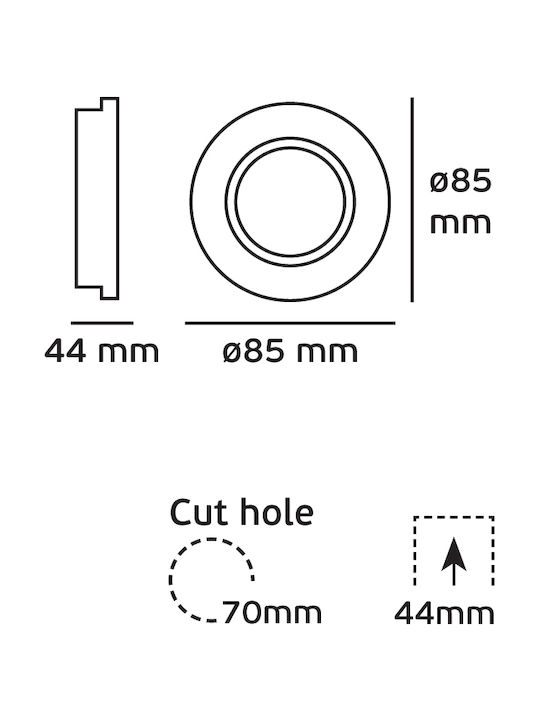 VK Lighting Waterproof Outdoor Ceiling Spot GU5.3 MR16 in White Color 64173-034121