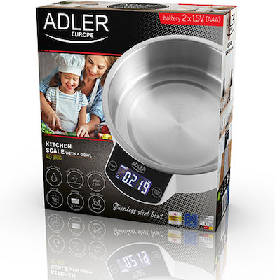 Adler Digital Cântar de bucătărie 1gr/5kg Alb