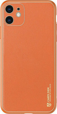 Dux Ducis Yolo Elegant Synthetic Leather Back Cover Orange (iPhone 11)