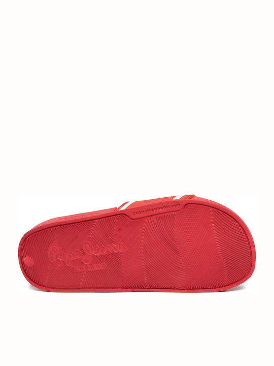 Kinder Badeschlappen Rot Slider Logo Pantoffeln Boys