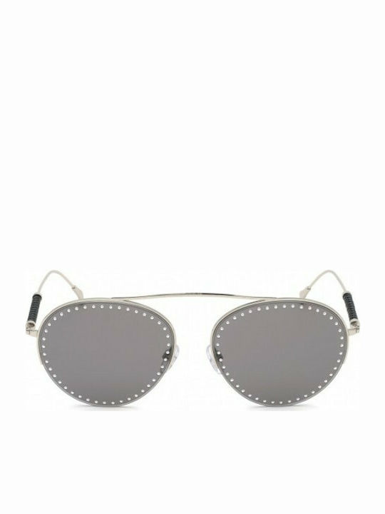 Tod's Women's Sunglasses with Silver Metal Frame and Gray Lens TO0234 16A