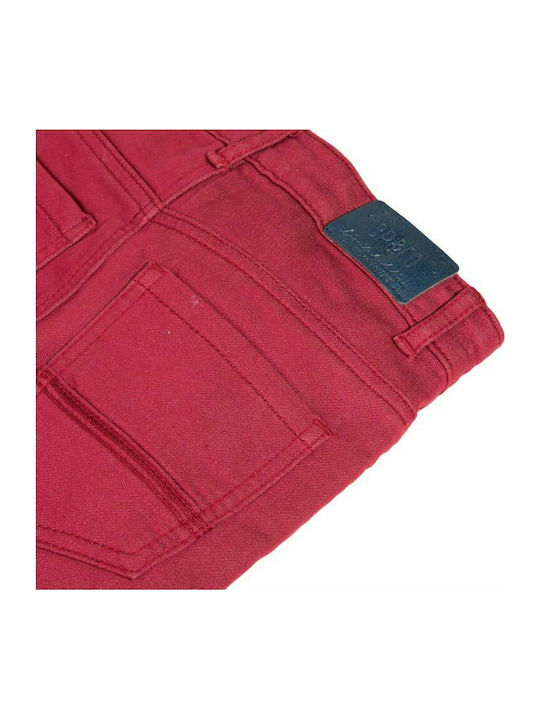 Cotton pants burgundy red with pockets and zipper boy 3pommes