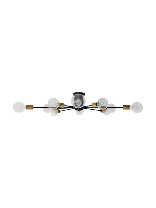 GloboStar Olinda Ceiling Mount Light 95cm Black with Socket E27