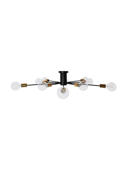 GloboStar Olinda Ceiling Mount Light 95cm Black with Socket E27