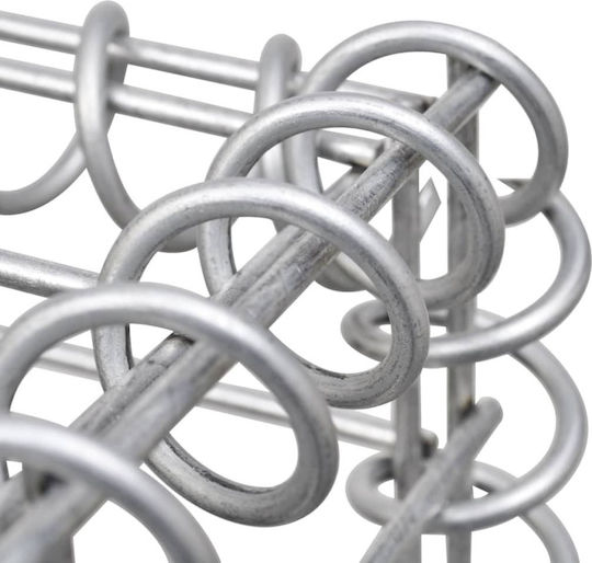 vidaXL Garden Fencing Material with Caps 1pcs Silver