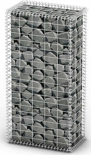 vidaXL Garden Fencing Material with Caps 1pcs Silver