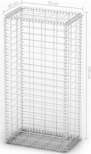 vidaXL Garden Fencing Material with Caps 1pcs Silver