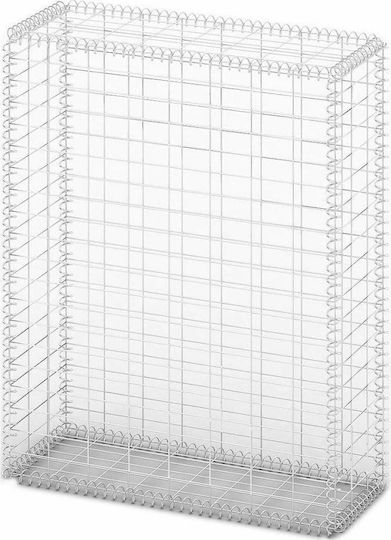 vidaXL Garden Fencing Material with lids 100x80x30cm 1pcs Silver