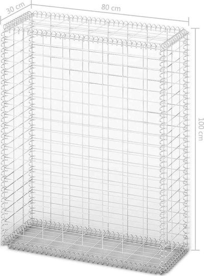 vidaXL Garden Fencing Material with lids 100x80x30cm 1pcs Silver