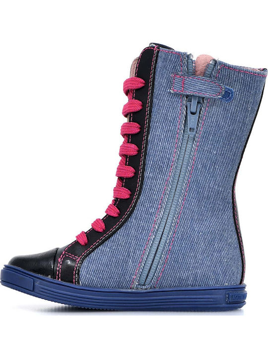 Kids Snow Boots with Laces Blue