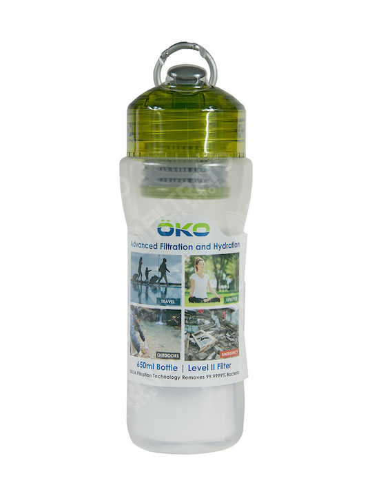 Oko Original Level 2 Πλαστικό Παγούρι με Στόμιο και Φίλτρο 650ml Διάφανο