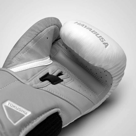 Hayabusa T3 Γάντια Πυγμαχίας από Συνθετικό Δέρμα για Αγώνα Λευκά/Γκρι