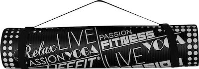 Lifefit Exclusive Fitnessmatte Yoga/Pilates Schwarz (100x60x1cm)