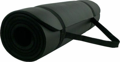 Welfit Yoga/Pilates Mat Black with Carry Strap (183x60x1.5cm)