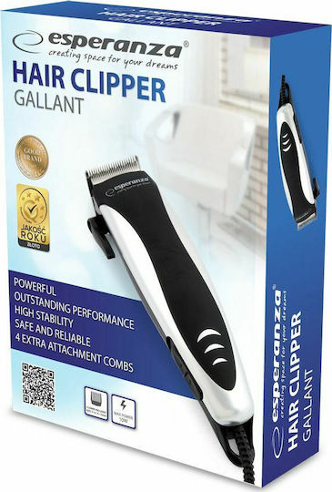 Esperanza Gallant Κουρευτική Μηχανή Ρεύματος Black/Silver EBC005