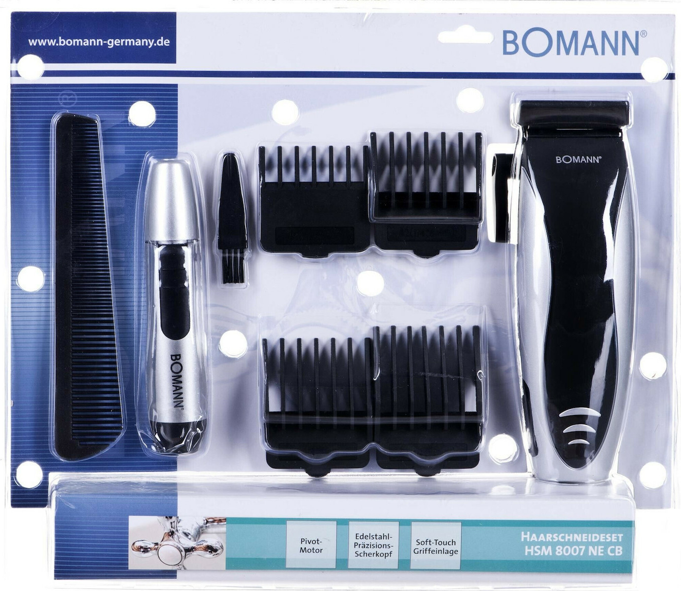 Bomann HSM 8007 Σετ Κουρευτικής Μηχανής Black/Silver