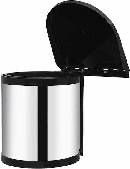vidaXL vidaXL Mülleimer Für Schrank Aus Inox Silber 8lt