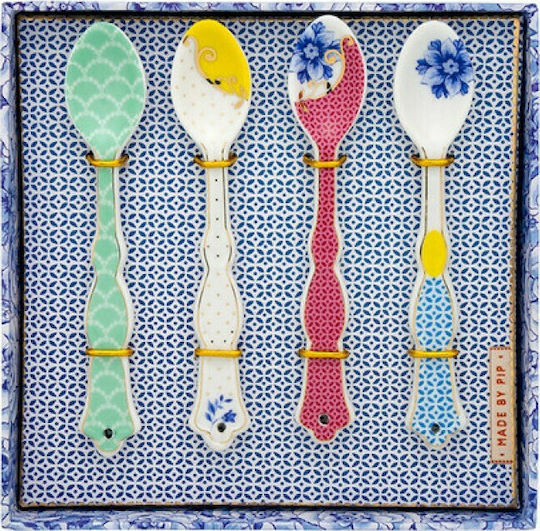 PiP Studio Linguri Royal Cafea Ceai Din Porțelan Multicolore 13.2cm 51.060.001 4buc PiP Studio Linguri Royal Cafea Ceai Din Porțelan Multicolore 13.2cm 51.060.001 4buc