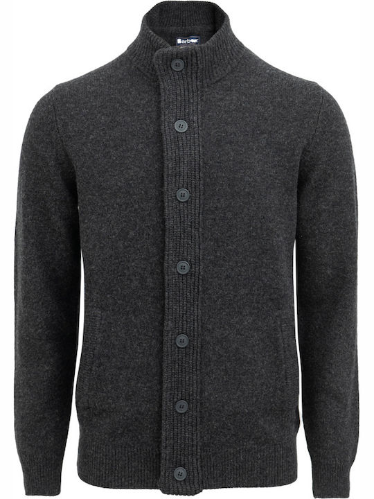 Men's Knitted Cardigan with Buttons Gray