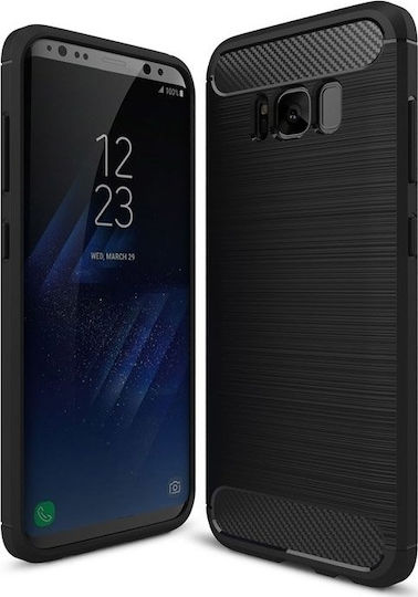 Forcell Carbon Umschlag Rückseite Kunststoff Schwarz (Galaxy S8)