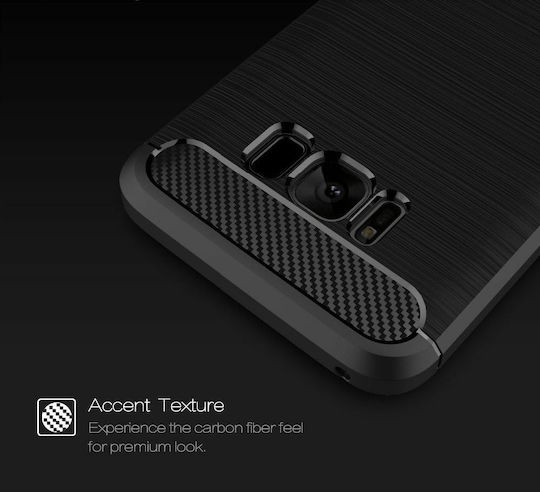 Forcell Carbon Umschlag Rückseite Kunststoff Schwarz (Galaxy S8)