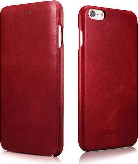 iCarer Vintage Curved Edge Book Δερμάτινο / Δερματίνης Κόκκινο (iPhone 6/6s)