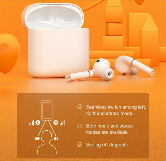 Haylou T19 In-ear Bluetooth Handsfree Ακουστικά με Θήκη Φόρτισης Λευκά