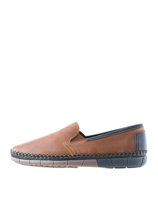 Кожа Мъжки Slip-On Тютюнев