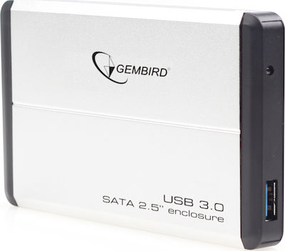 Gembird Θήκη για Σκληρό Δίσκο 2.5" SATA III με σύνδεση USB3.0 σε Ασημί χρώμα