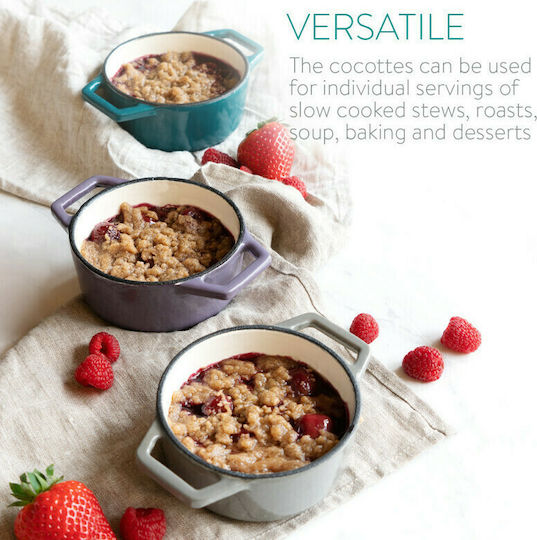 Navaris Mini Cast Aluminum Colored Pots Set 4 Pieces