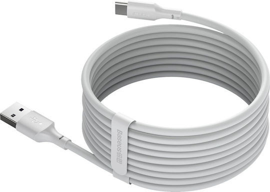 Baseus Simple Wisdom USB 2.0 USB-C Male - USB-A Cable 40W White 1.5m TZCATZJ-02 2 Pcs