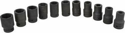 Geko Set de chei tubulare 1'' Căpăcei Pneumatic - Pneumatic Hexagonali cu Patrat de Prindere 1" Set 11buc