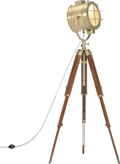 vidaXL Vintage Floor Lamp H165xW22cm. with Socket for Bulb E27 Brown
