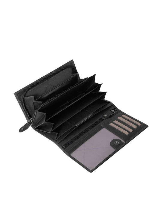 Large Leather Women's Wallet Classic with RFID Black