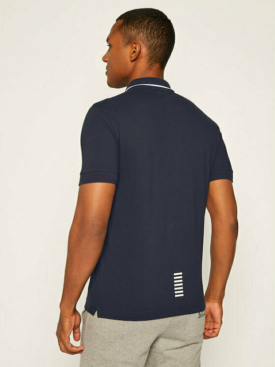 Emporio Armani Ανδρικό T-shirt Polo Navy Μπλε