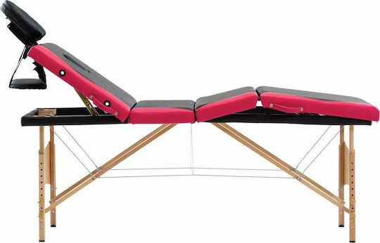 vidaXL Physiotherapy Bed Portable Foldable Black Wooden 191x70cm 4 Positions