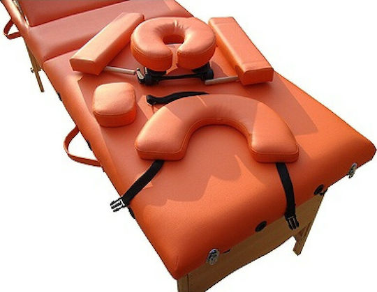 SuperOrtho Tragbares Zusammenklappbares Physiotherapie-Bett Orange aus Holz 192x70cm