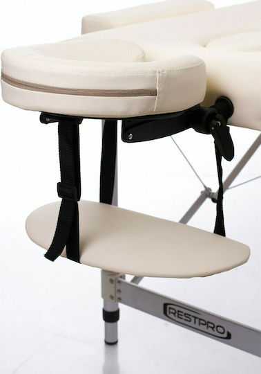 Rest Pro ALU 2 L Portable Foldable Ecru Physiotherapy Bed Made of Aluminum 192x70cm