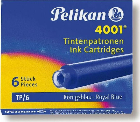 Pelikan 6 Ανταλλακτικά Μελάνια για Πένα Μπλε