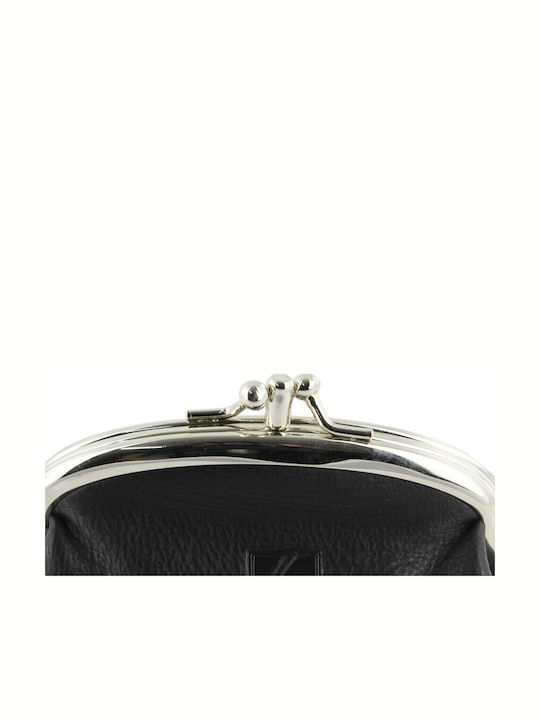 Small Leather Women's Wallet Coins with RFID Black