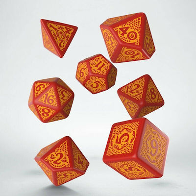 Q Workshop Dragon Slayer Dice Set Dice Red & Orange 7τμχ QWSSDRS1D