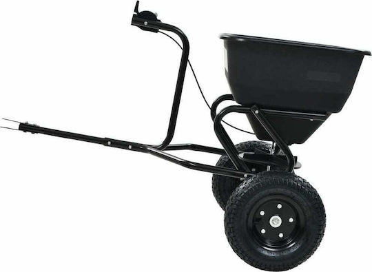 vidaXL Salt Spreader Towable 45lt 125x74x79cm from PVC/Steel Wheeled Seed/Fertilizer Distributor with Capacity 45lt