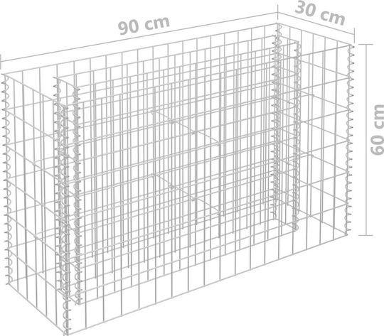 vidaXL Planter Garden Fencing Material 1pcs Silver