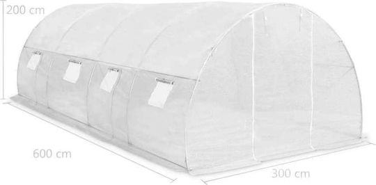 vidaXL 45751 Оранжерия Тунел с Метална Каркаса 6x3x2м
