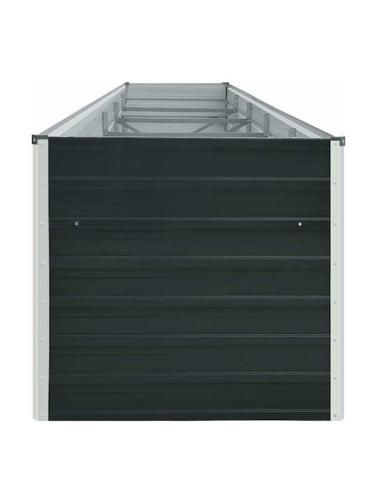 vidaXL Blumenkasten Metallisch Schwarz 400x80x77cm.